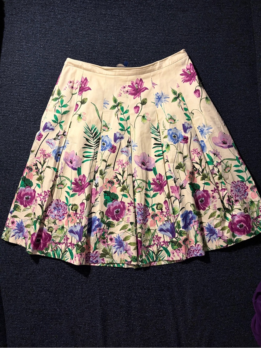 Talbots RSVP Floral Pleated A-Line Skirt